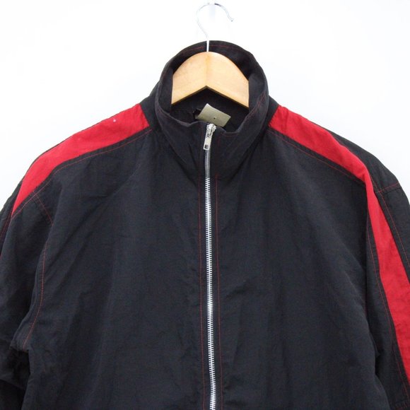 Vintage Big Flirt Windbreaker Jacket Women Black & Red Full Zip Retro Size M 90s - Picture 5 of 9